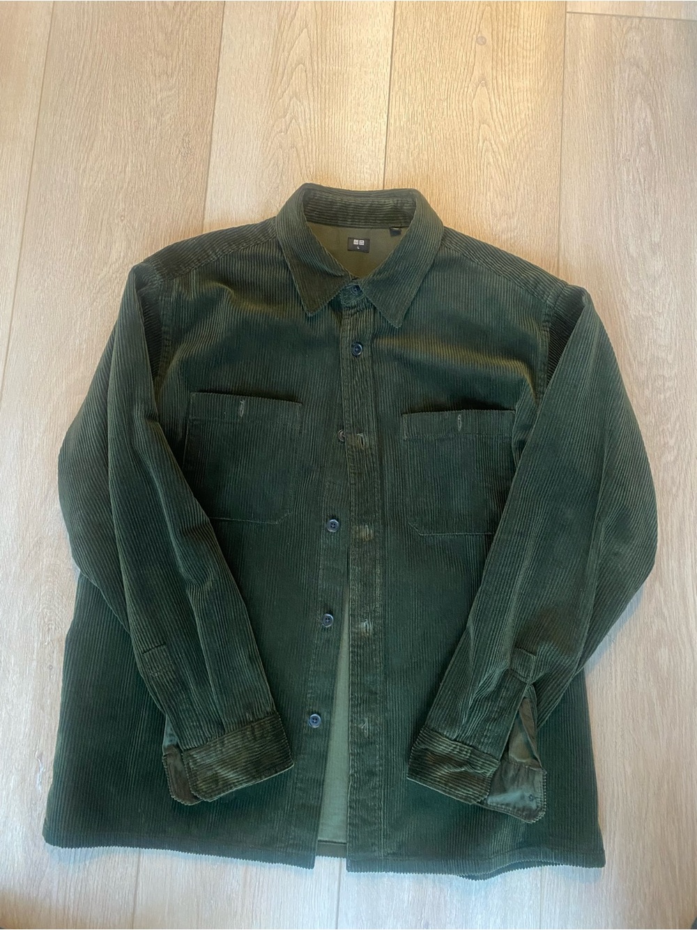 Uniqlo Dark Green Corduroy Shirt Jacket